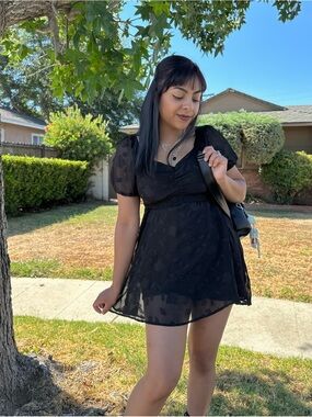 Lily Rose Black Lace Skater Dress